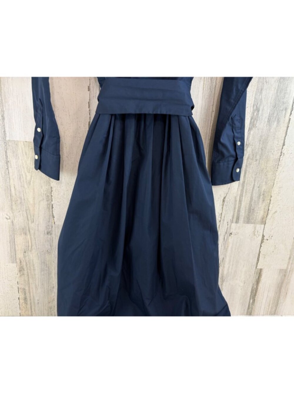 Ann Mashburn Sz XS Navy Blue Shirtwaist Dress NWOT - Picture 11 of 16